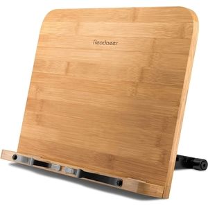Readaeer Bamboo Reading Rest Cookbook Book Holder Stand Bookrest
